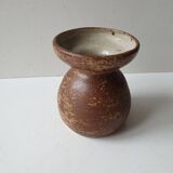 Pyrite stoneware ceramic vase, diabolo shape, signed Monogram Phi