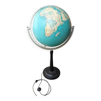 Grand globe terrestre sur pied année 70