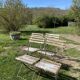4 chaises de jardin pliantes en bois et métal