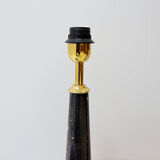 Pair of brass table lamps with black marble column - Art Deco style
