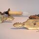 Pair of gilt bronze wall sconces by Maison Lucien Gau, Paris. Circa 1960.