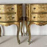 Pair of Italian Venetian-style bedside tables