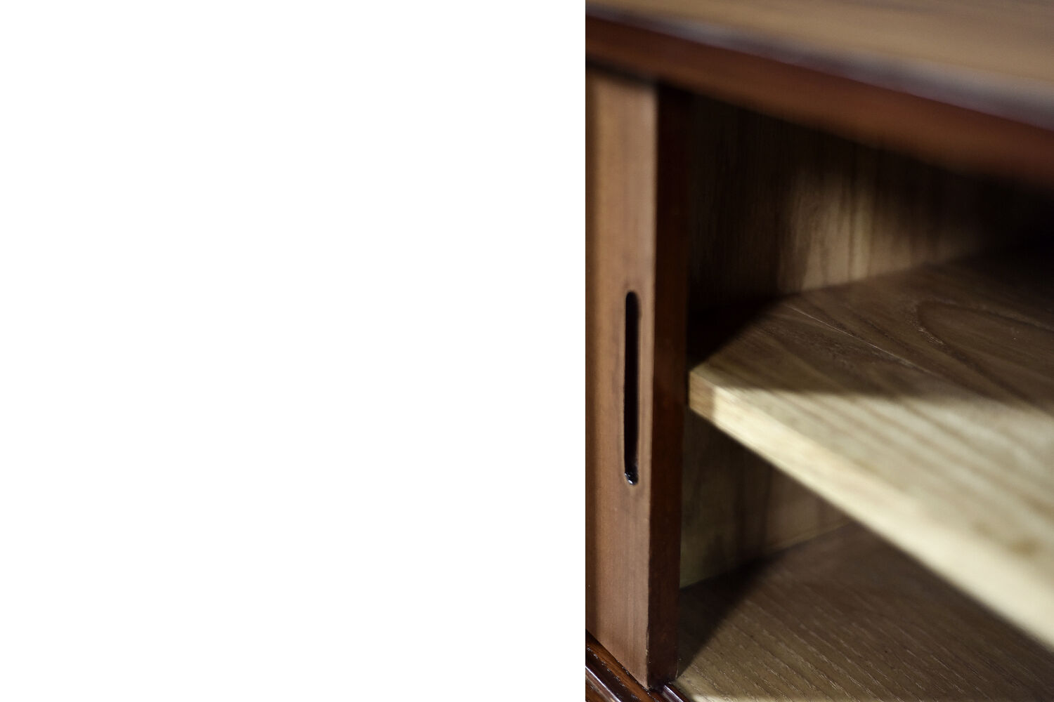 Classic vintage mid-century mahogany buffet with drawers, Danish Scandinavian style, 1970s.