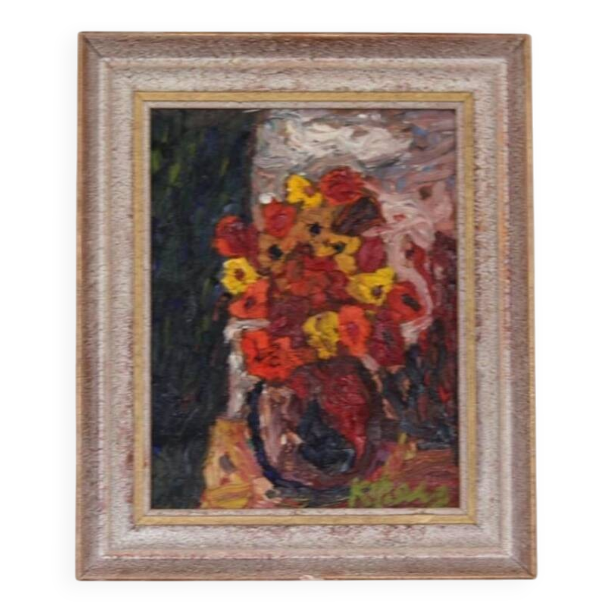 Swedish Oil on Canvas – “Flowers” by Karl Ragnar Johannesson