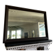 Beveled vintage mirror in painted wood 95x68cm
