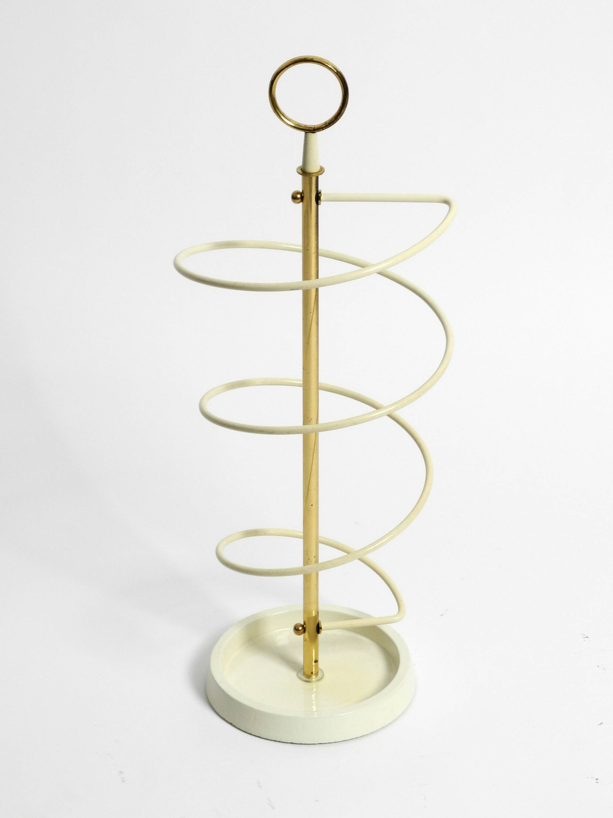 Extraordinary rare Mid Century Modern umbrella stand in string helix design