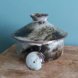 Covered fondue pot signed Atch, Chantal and Thierry Robert