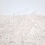 M-shaped plexiglass magazine rack