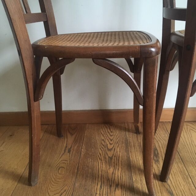 Paire chaises cannées