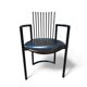 Fauteuil avant-gardiste en cuir et ressorts, Italie années 1980