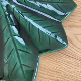 Green leaf service platter Vallauris style