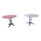 Pair of Cast Iron and Iron Garden Tables
