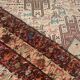 Hand-knotted silk carpet purchased in Iran – geometric and animal design –