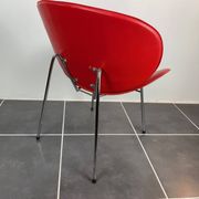 Fauteuil lounge rouge style Pierre Paulin 1980