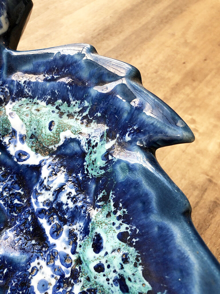 Vallauris blue ceramic sheet dish