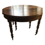 Louis Philippe walnut band table 6 legs 3 extensions