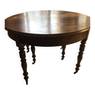 Louis Philippe walnut band table 6 legs 3 extensions