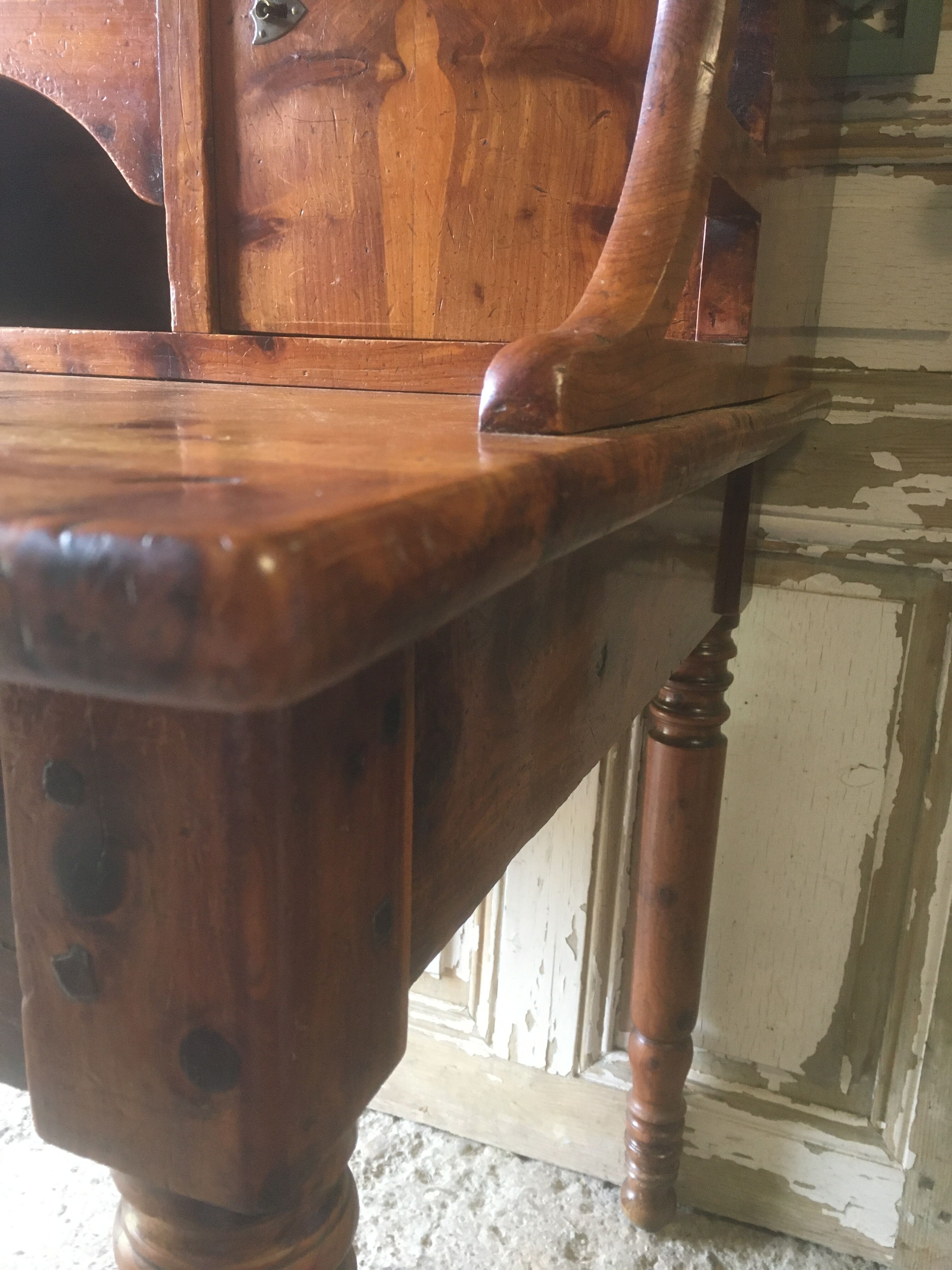 Tiered desk in pitch pine