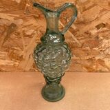 Antique glass pitcher ewer grape cluster shape vintage