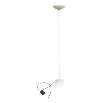 Lampadaire italien vintage blanc à coupole ronde