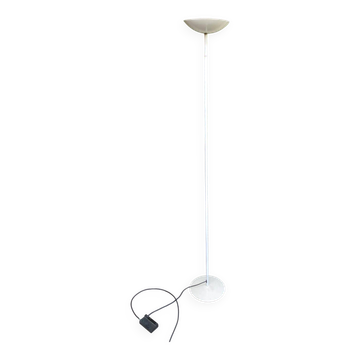 Lampadaire italien vintage blanc à coupole ronde