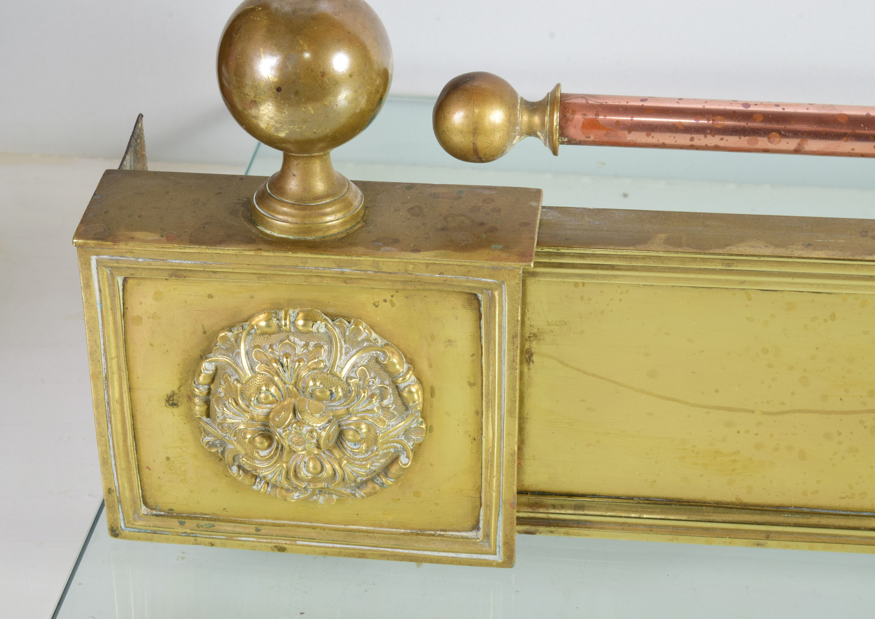 Bar, bronze fireplace front