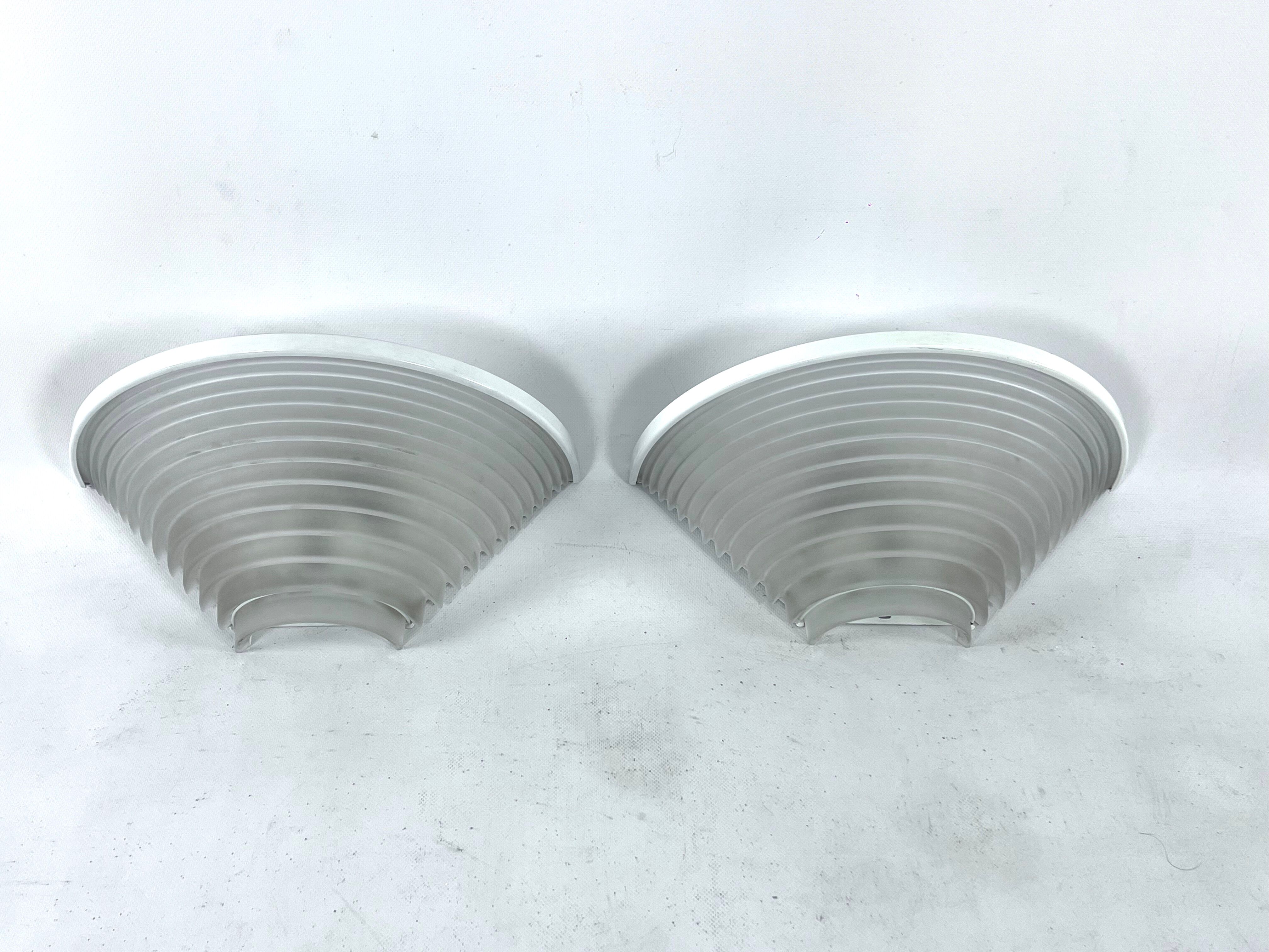 Vintage Pair of Egisto 38 sconces by Angelo Mangiarotti for Artemide. Italy 1980s