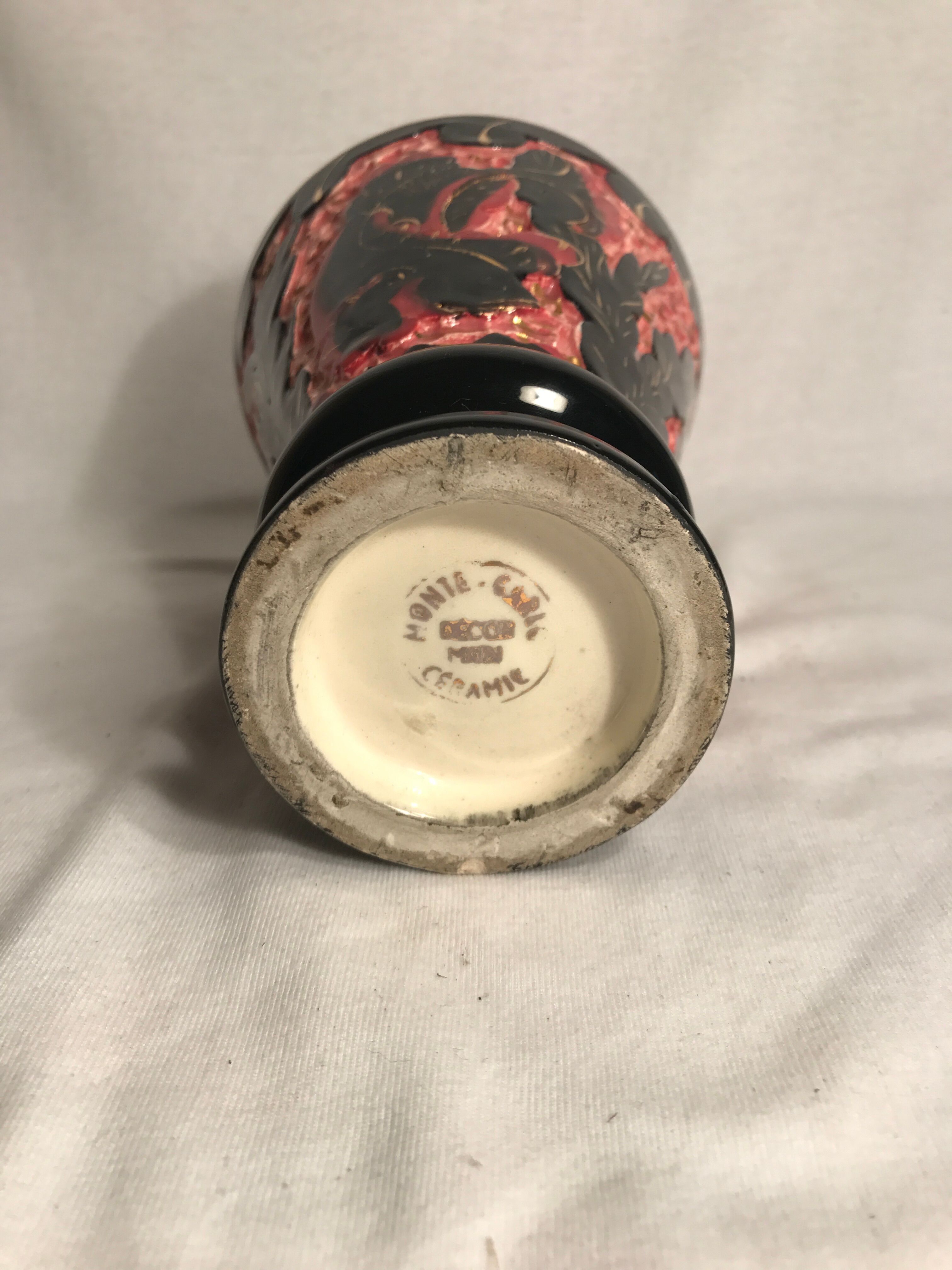 Former Monte Carlo décor hand vintage ceramic vase