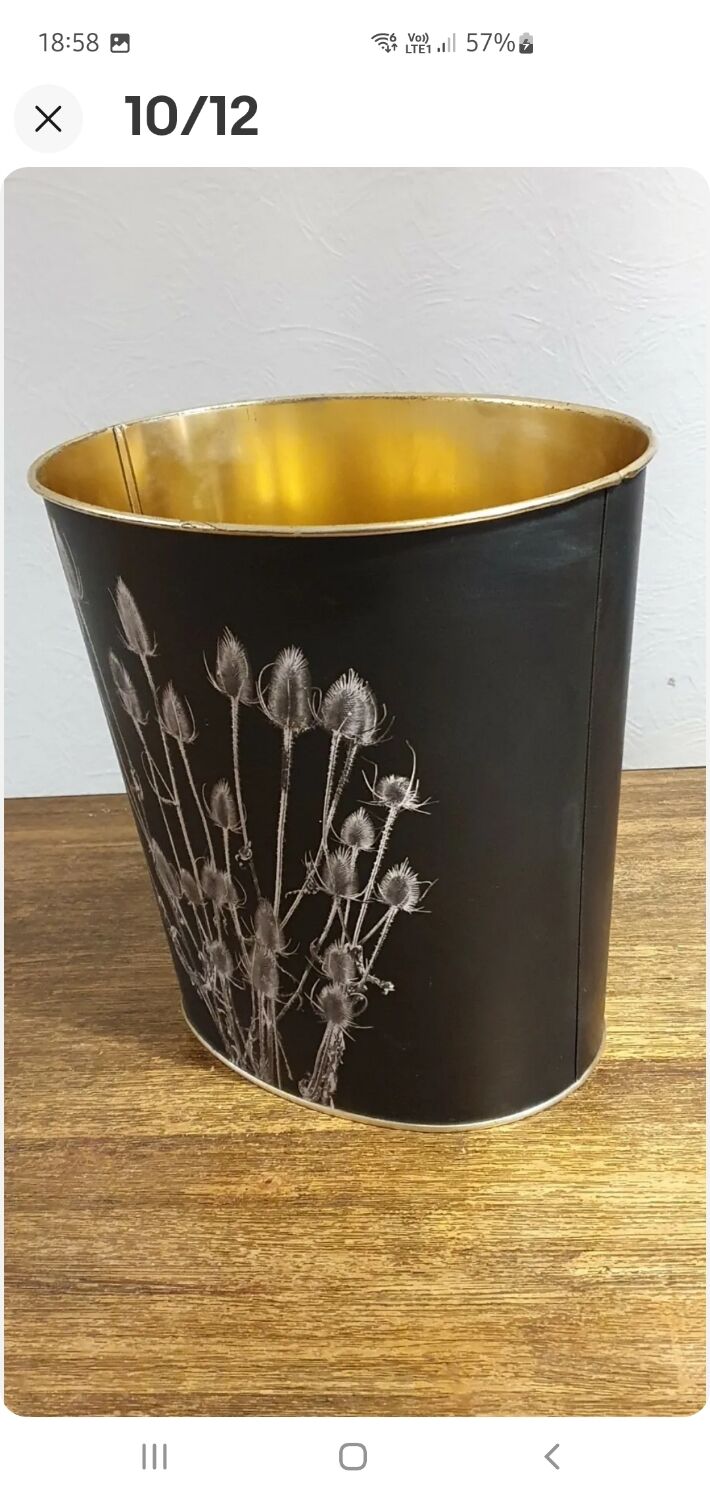 Vintage Office Paper Basket Massilly 60's Metal