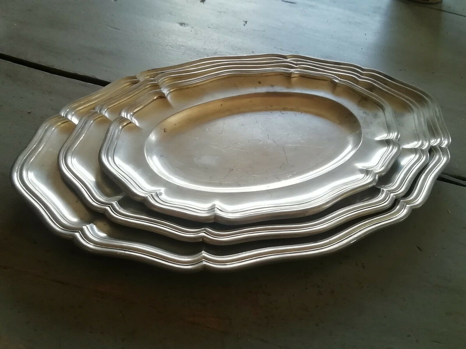 SET OF 3 DISH IN ETAIN 18th