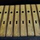 Set of 8 old cleanliness plate beaded decoration in gilded bronze or brass