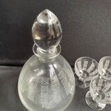 Port service – blown and engraved crystal – Art Deco