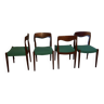 Lot de chaises scandinaves - dans le goût de 75 par Niels Otto Moller - 1950s - teck assise verte