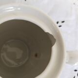 English porcelain coffee maker, green and gold, antique, vintage