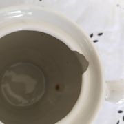 Cafetière en porcelaine anglaise  , vert et or , antique , vintage