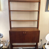 Vintage Scandinavian teak library from the 1960s – design shelf n