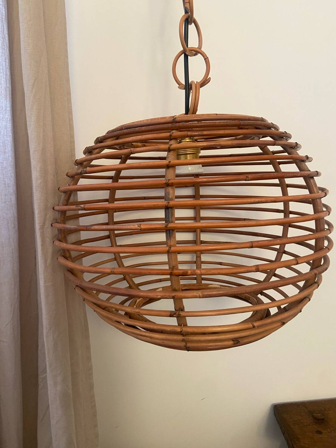 Vintage rattan pendant light