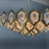 1960s Faceted Glass Chandelier by Jaroslav Bejvl for Kamenicky Senov
