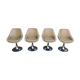 Set of 4 chairs tulip armchairs in beige skaï 1970