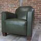 Art Deco club armchair in skai and wood