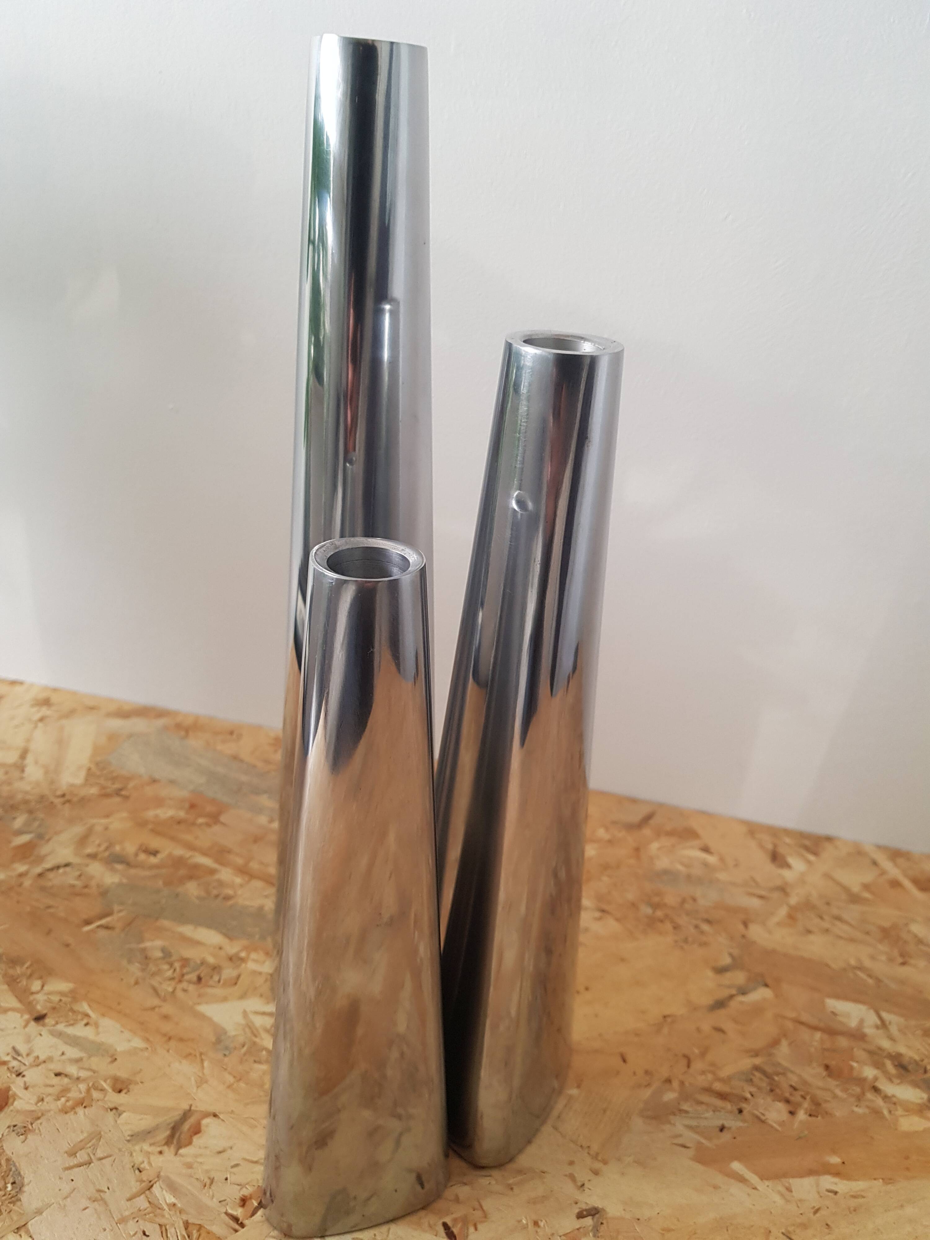 Aluminum candle holder set