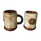 Roger Guerin enamelled ceramic mugs