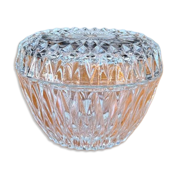Antique chiseled glass candy box