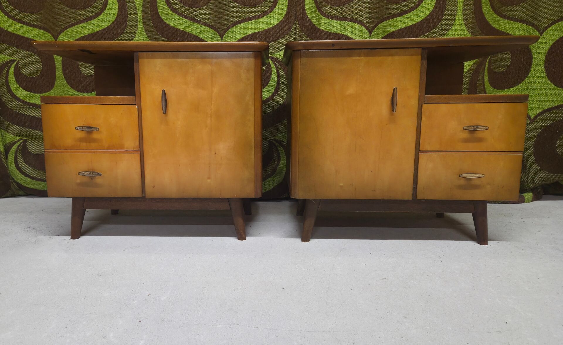 Pair of vintage bedside tables from the 1960s.