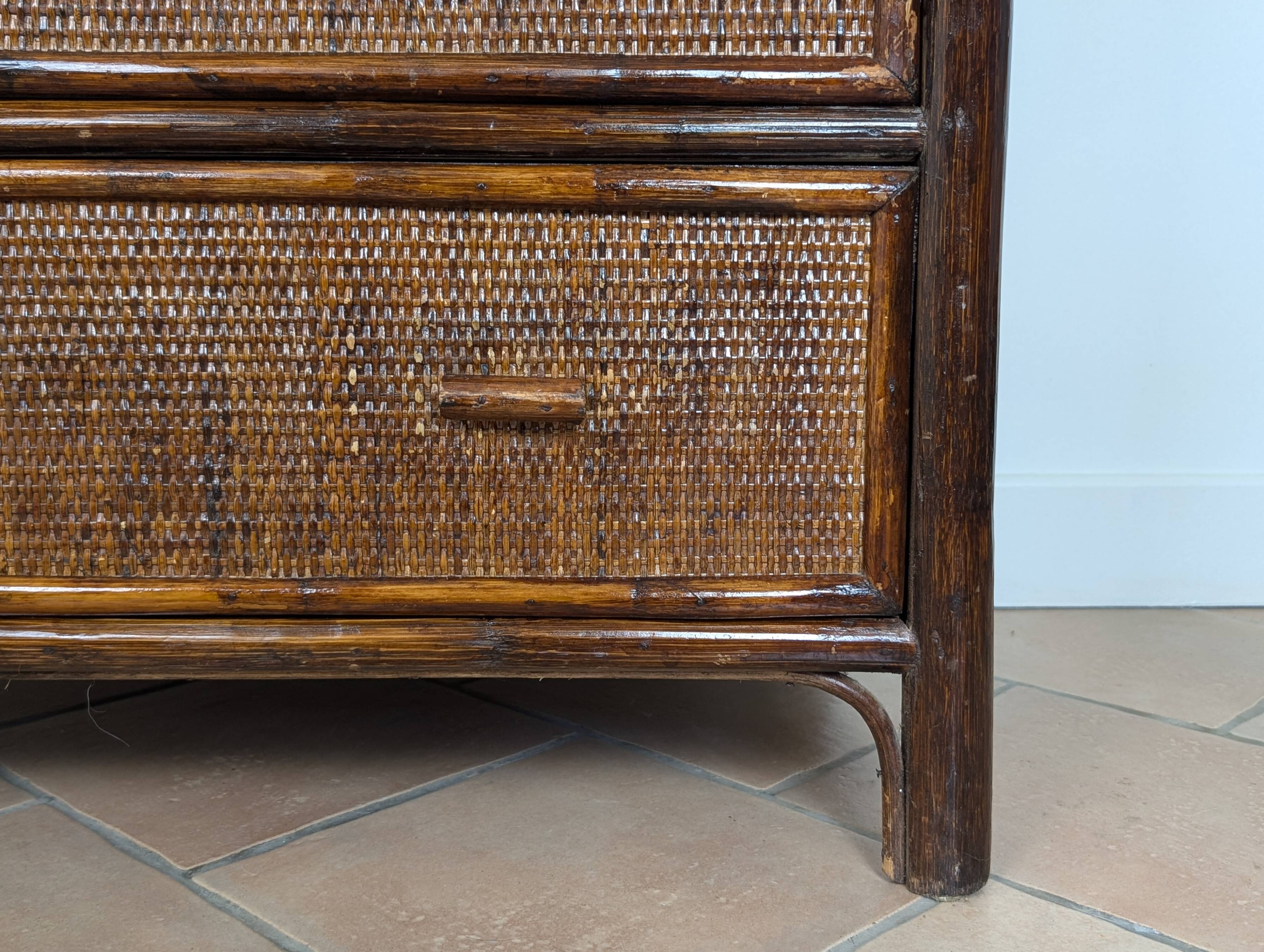 Commode bambou et rotin