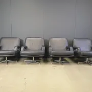 Set of 4 swivel chairs by Bernd Munzebrock for Walter Knoll, 1970s
