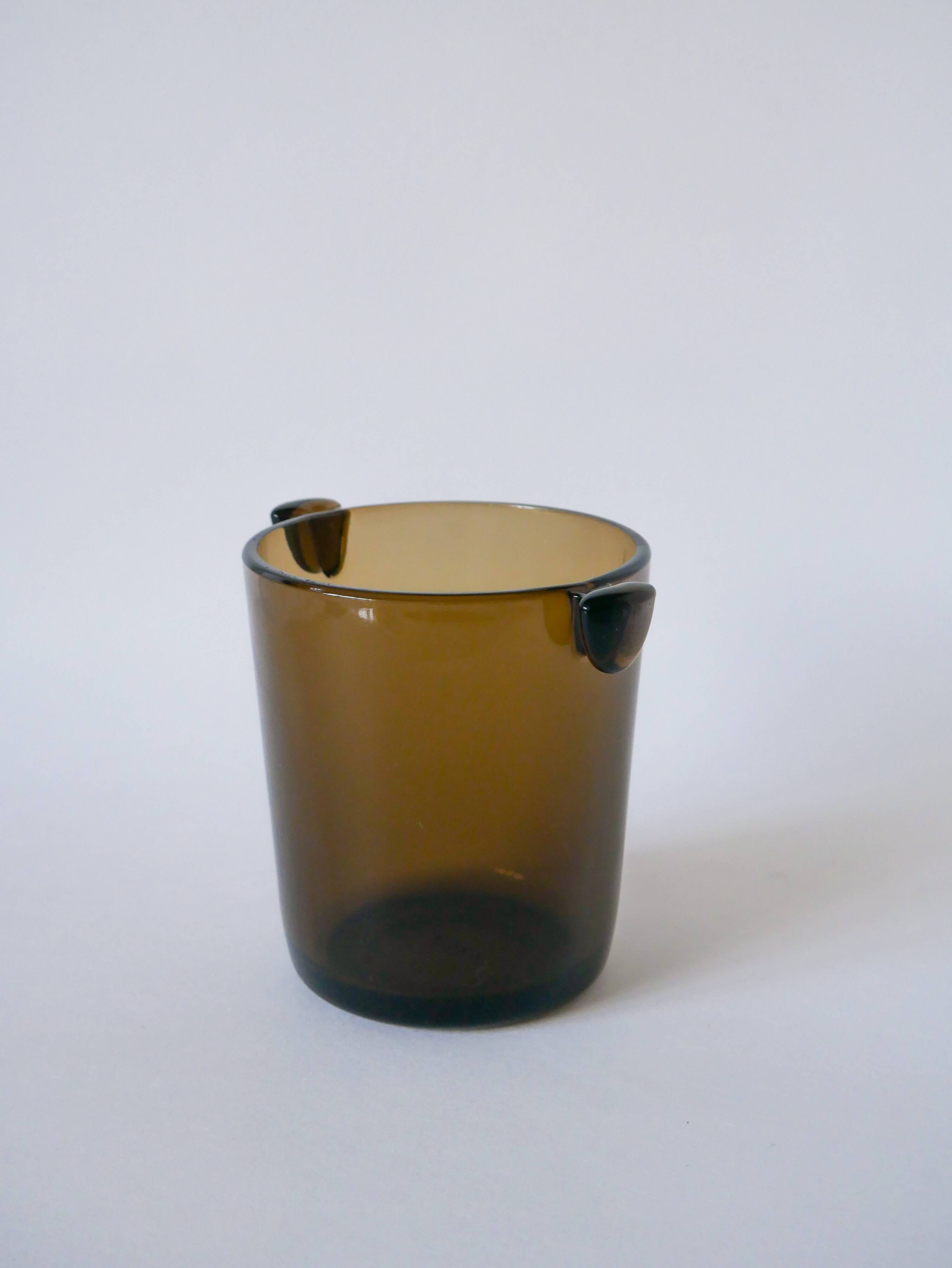 Smoked glass ice bucket design 1970