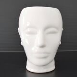Earthenware cachepot or vase with a head, 1970