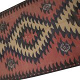 Vintage rugs wool kilim geometric rust carpet traditional flat-woven kilim rug