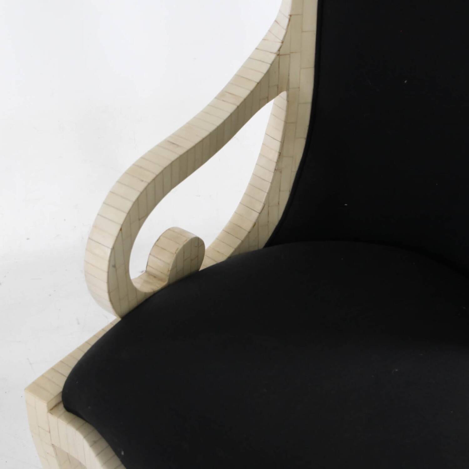 Pair of bone marquetry armchairs